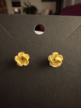 💜 Vintage Yellow Flower Stud Earrings